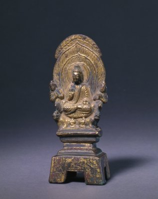 图片[1]-Bronze gilded Buddha statue-China Archive